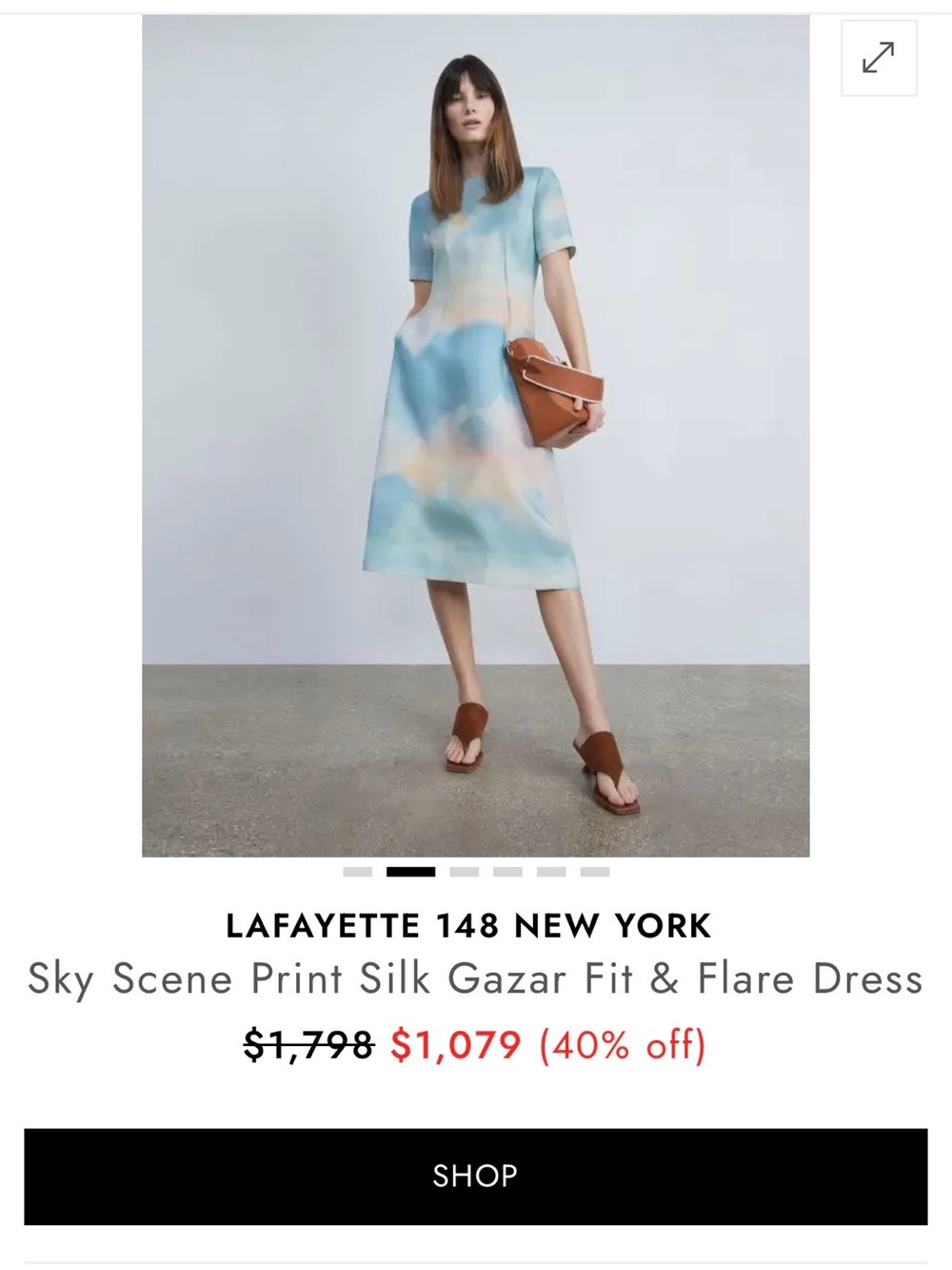 Lafayette 148 New York Sky Scene Print Gazar Fit & Flare Dress